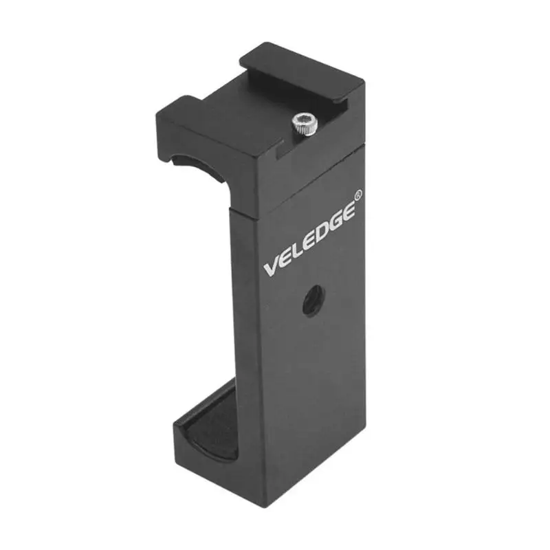 

VELEDGE Phone Tripod Mount Adapter Bracket Holder Clip Clamp with Cold Shoe With 1/4" thread cold Shoe mount Fit iPhone X New