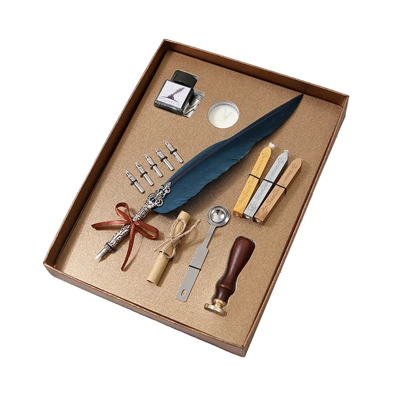 

Signature Pen Business Gift Ink Pens for Writing Feather Pen Nibs Retro Fountain Pen Metal Stainless Steel pen