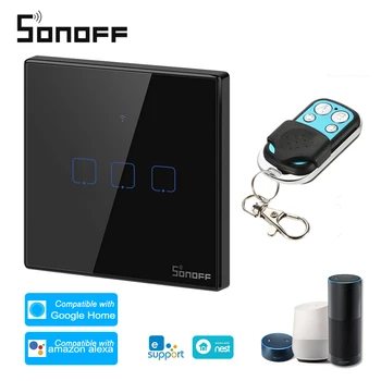 

SONOFF T3UK TX Smart Wifi Wall Touch Switch With Border Smart Home 1/2/3 Gang 433 RF Remote Control For Alexa Google Home IFTTT