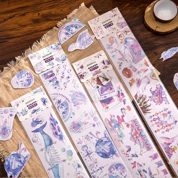 

Decorative Kawaii Unicorn Washi Tape Set Masking Purple Mermaid Whale School Supply Scrapbooking Wide Tape Adhesive Vintage Tape