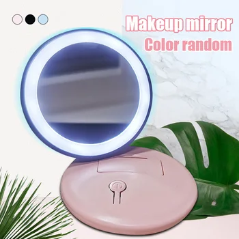 

High Quality Pocket Mirror Portable LED Makeup Mirror Mini Round Travel Home Mirrors