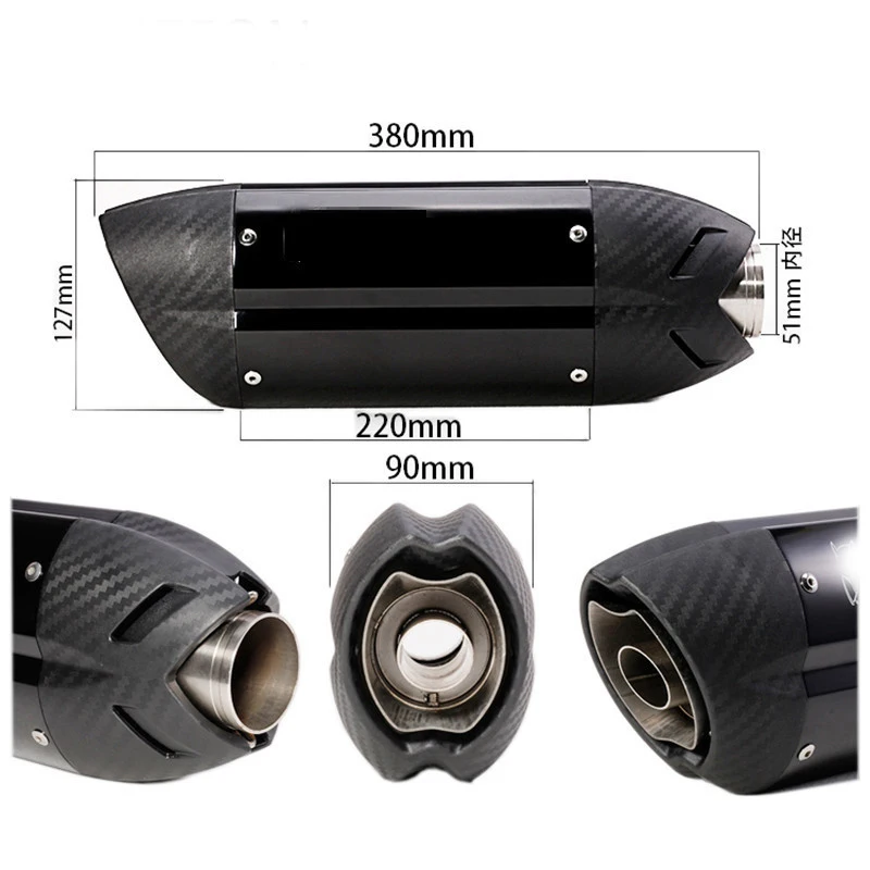 51 мм мотоциклетные akrapovic Yoshimura выхлопная труба для скутера Ninja250 Er6n Z1000 R15 MT03 R3 CB190F GSXS750 CBR DUCATI