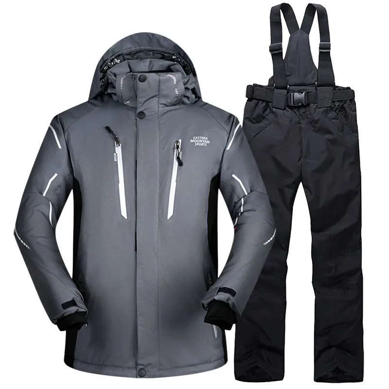 Online Traje de esquí para hombre invierno 2018 impermeable a prueba de viento espesar ropa de nieve cálida para hombre conjuntos de esquí chaqueta de esquí y snowboard trajes de marcas