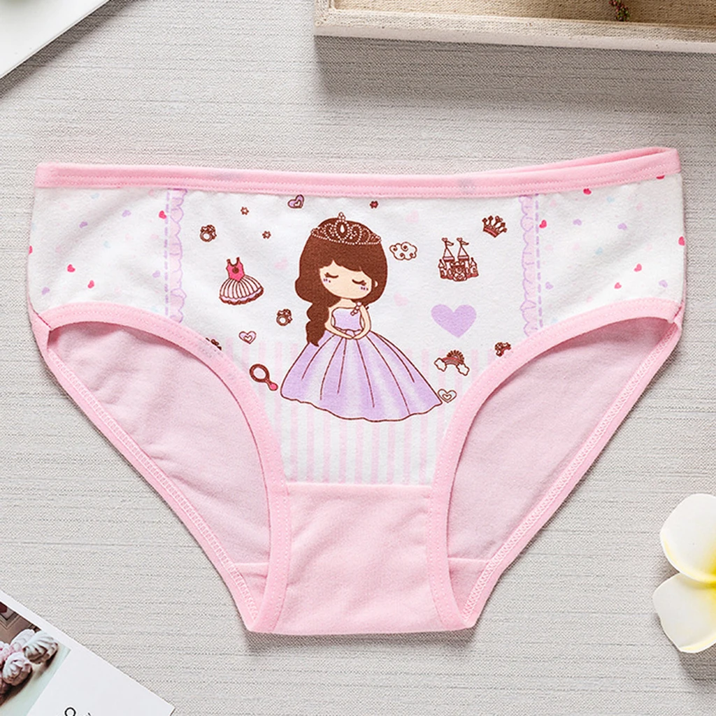 Cute Baby Kids Cartoon Ballet Printed 100% Cotton Panties Briefs Underwear