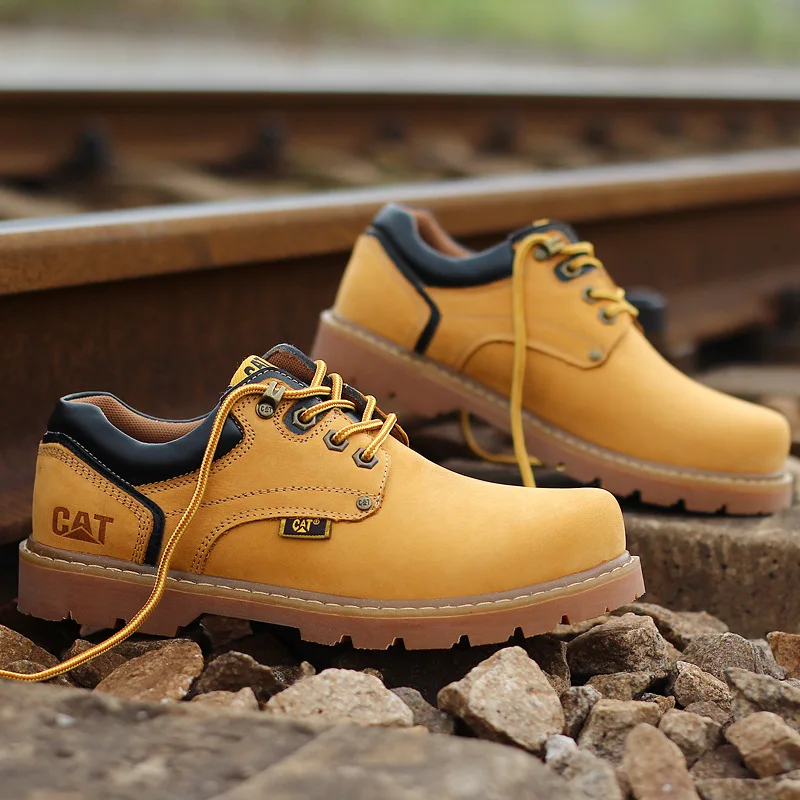 

2020cat MEN'S SHOES Outdoor zhong gao bang Chinese Rhubarb Martin Boots Genuine Leather Off-road Work Shoes