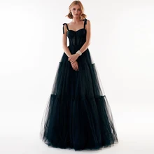 Fivsole – robe de soirée plissée en Tulle, tenue de bal, bretelles, nœud papillon, ligne a, perles, cristal, robe de mariage, à lacets