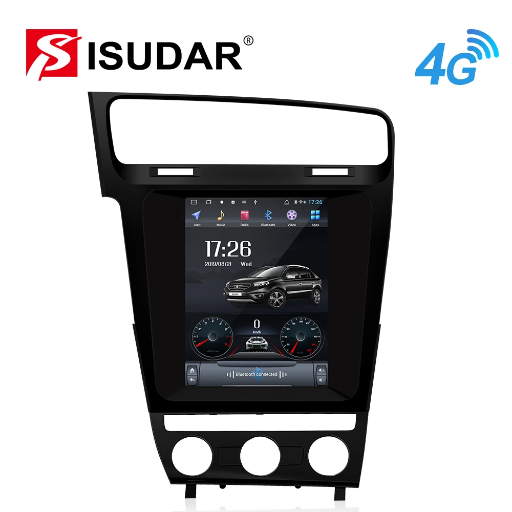 Автомагнитола Isudar H53 1 Din Android для VW/Volkswagen/Golf 7 2013- GPS мультимедиа ОЗУ 4 Гб ПЗУ 64 ГБ FM