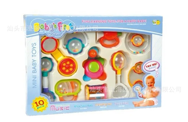 

Infant Finger Rattle 10 Pieces Baby Teaching Aids Rattle Educational Fitness Hand Rattle Bed Bell Toy