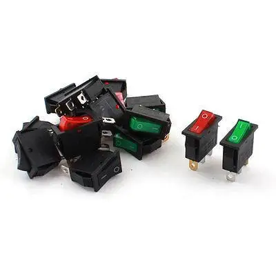 

15 Pcs AC 250V 30A SPST ON/OFF 3Pin Red Lamp Rectangle Rocker Switch