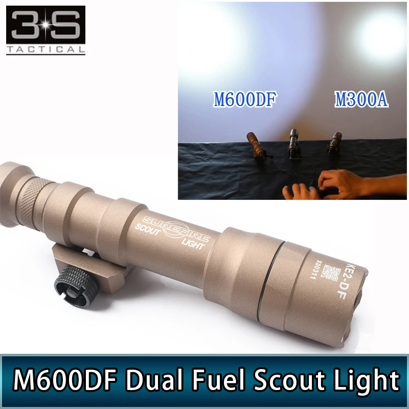 Hot Sale Products! 1400lumes Surefir M600DF Dual Fuel Scout Light LED Tactical Hunting Surefir Flashlight M600 Fit 20mm Rails Scouting Lampe