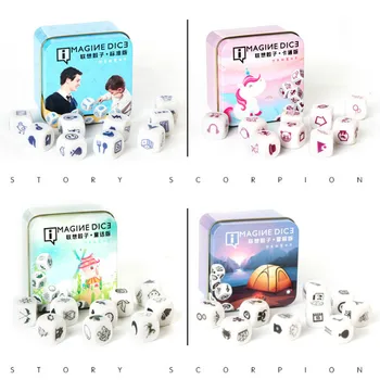 

Telling Story Dice Game Story Metal Box/Bag English Family/Party/Friends Parents with Children Funny English Game
