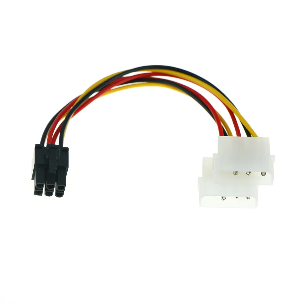 

2x 4 Pin Molex To 6 Pin PCI-E ATX PSU Power Adapter Graphics Video Card Converter Cable Line Adapter Power Cables