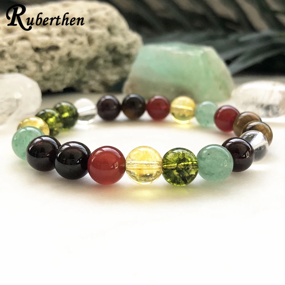 

Браслет Ruberthen с натуральным драгоценным камнем, женский браслет с натуральным кристаллом, браслет ручной работы с защитой баланса йоги