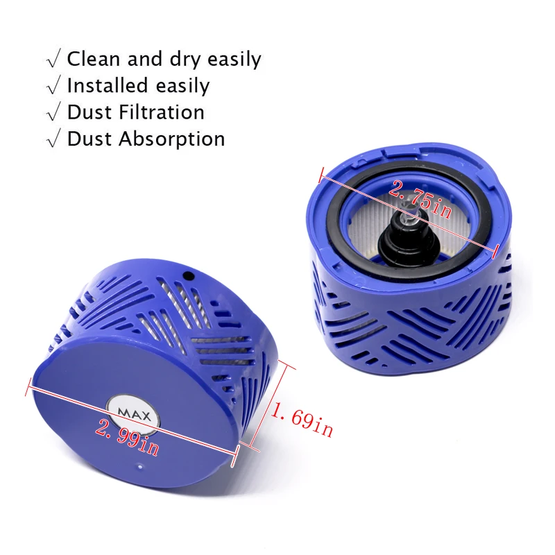 Best PreFilter And 2 HEPA Filter kit for Dyson V6 Absolute Cordless