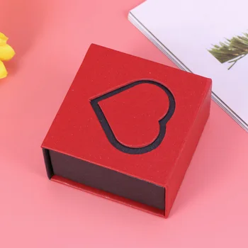 

Unique Heart Pattern Jewelry Box Ring Box Jewelry Packing Box Storage Case (Red)