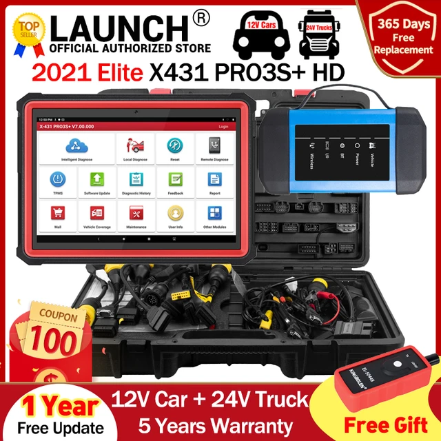 Launch X431 Pro3S+ HdIII HD3 12V/24V Car and Truck Full System Diagnostic  Tool Scanner