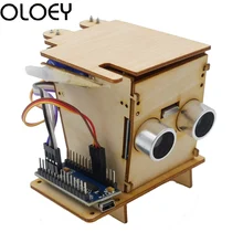 

Electronics Kit programming education robot Smart Trash Kids boy DIV Wooden Experimental supports Robotics Nano For Project