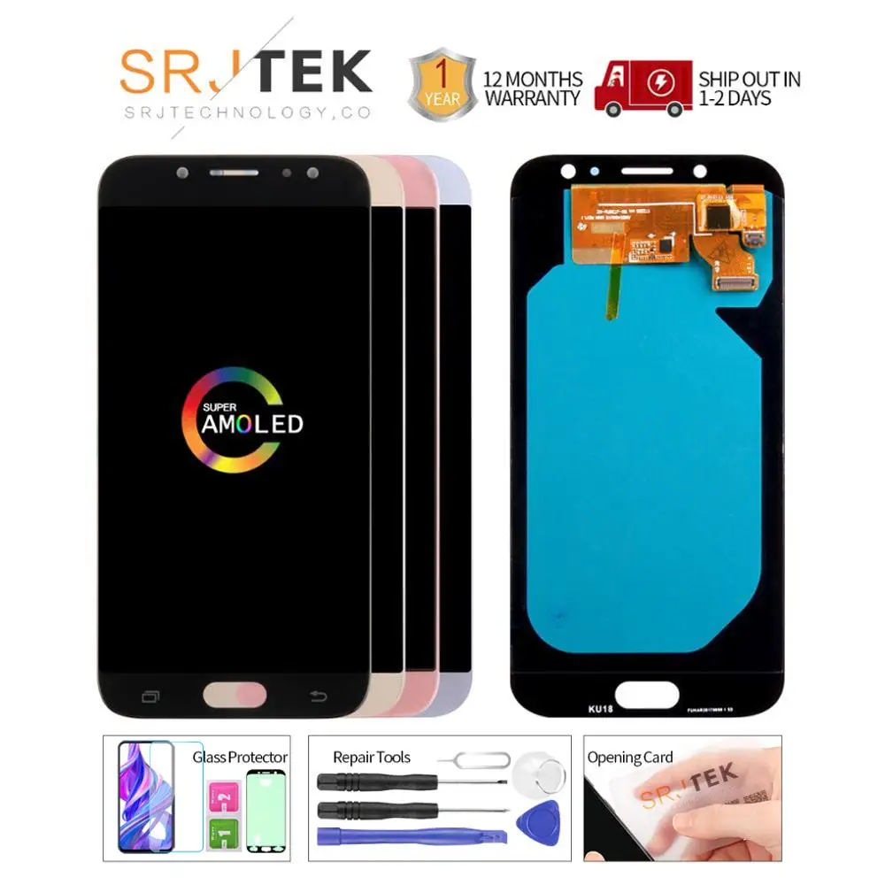 Дешево Оригинальный 5,5 AMOLED дисплей для SAMSUNG Galaxy J7 Pro J730 font b lcd b font для SAMSUNG J7 2017 дисплей сенсорный экран дигитайзер J730F экран