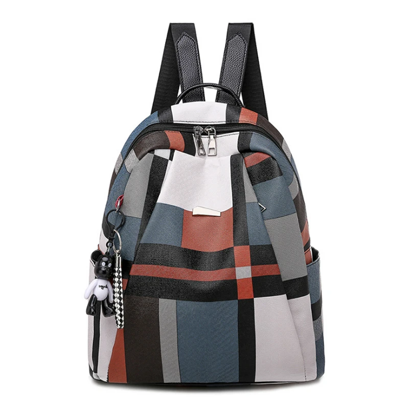 

New Fashion Women Backpack Student School Bag for Girls Plaid Female Shoulder Bag Bagpack Casual Ladies' Travel Bag Rucksack