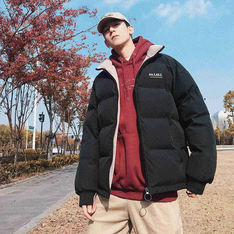 LAPPSTER-молодежная зимняя куртка мужская Мужская Уличная ветровка пальто хип-хоп парка корейская мода пуховики пальто 5XL - Цвет: Black