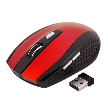 

2.4GHz Wireless Optical Mouse Mice & USB Receiver for PC Laptop Computer Red