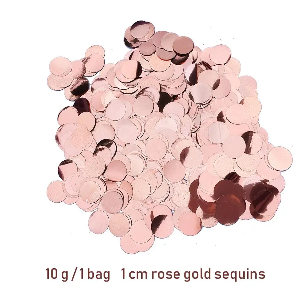 Party Decorations Paper Confetti 1.5cm 10g/bag Metallic Rose Gold Mini Round Confetti Dots Filling Balloons Baby Shower Wedding Engagement Decorations