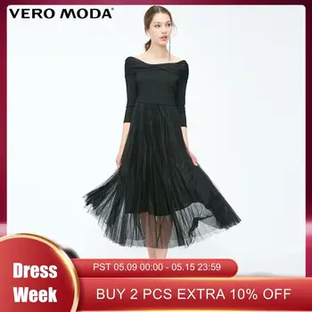

Vero Moda Women's Off-the-shoulder Rhinestones Pleated Gauzy Dress | 31917C515
