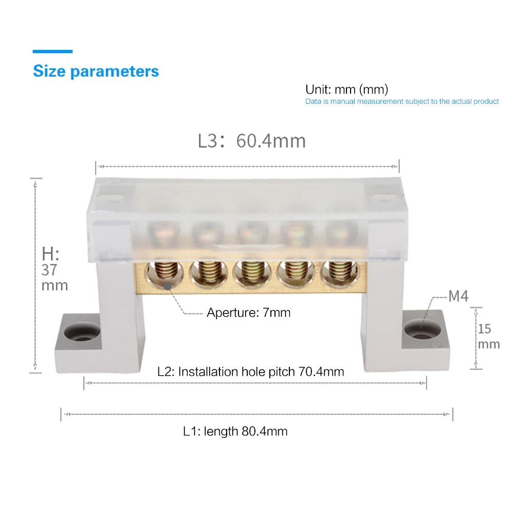

1pcs 5/7/10 Hole Wire Screw Terminal Block Ground row Copper High Bridge Type Wire Terminal Block Electrical Accessories