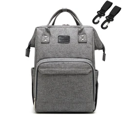 Spacious Waterproof Multi-Function Diaper Backpack (TQ01-light gray)