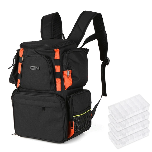 Lixada Fishing Tackle Bag Backpack Fishing Lures Bait Box Storage Bag with  4 Fishing Tackle Boxes - AliExpress