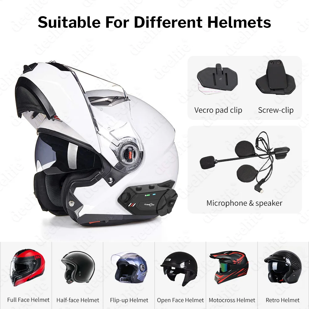 Bluetooth Intercom Flip Up Helmet Camera Speakers Motorcycle Full Face  Helmets