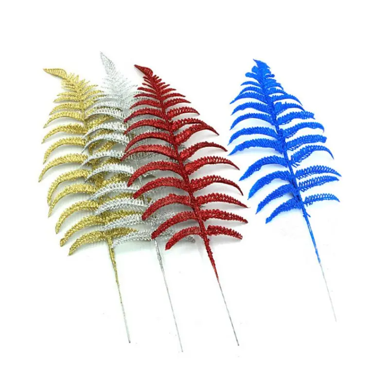 

Christmas Decoration Ornament For Xmas Tree Festival Gift Unique 3D Glitter Leaves New Year DIY Accessories