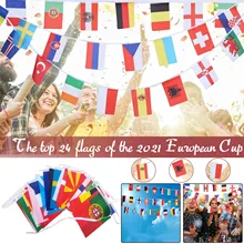 Puchar europy mistrzostwa ciąg flagi europejskie 24 flagi ciąg baner proporczyków kraju proporczyk nowe szczęśliwe prezenty tkaniny banery tanie tanio CN (pochodzenie) Cloth Flaga narodowa Latanie Flags