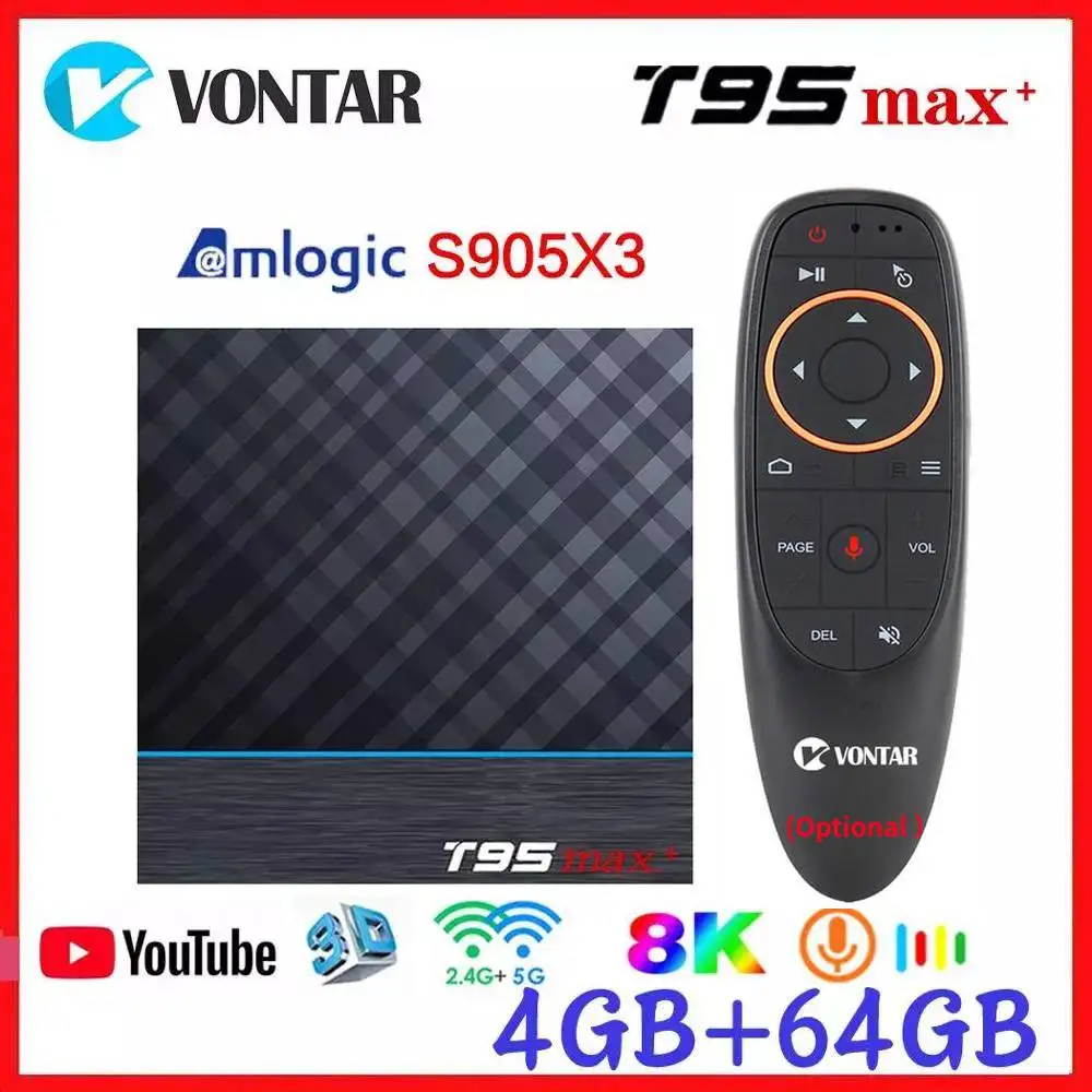 Online Smart TV Box Android 9.0 Amlogic S905X3 Unterstützung 8K T95 MAX Plus 4GB RAM 64GB ROM Dual Wifi youtube Media Player 2 GB 16 GB 4G 32GB