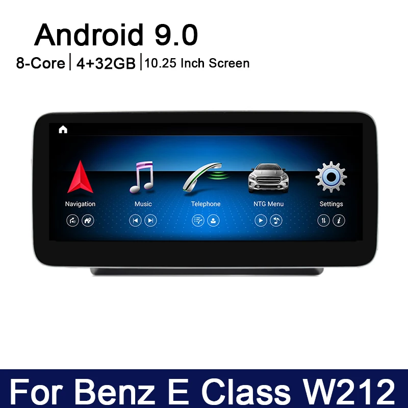 Автомобильный мультимедийный плеер Android 9 0 8 ядер 4 + 32 ГБ для Mercedes Benz E Class W212 2015-2018