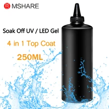 MSHARE 4 en 1 pas de lingette couche de finition Gel 250ml pas de nettoyage haut Gel couverture durable santé résine matériel UV vernis(China)