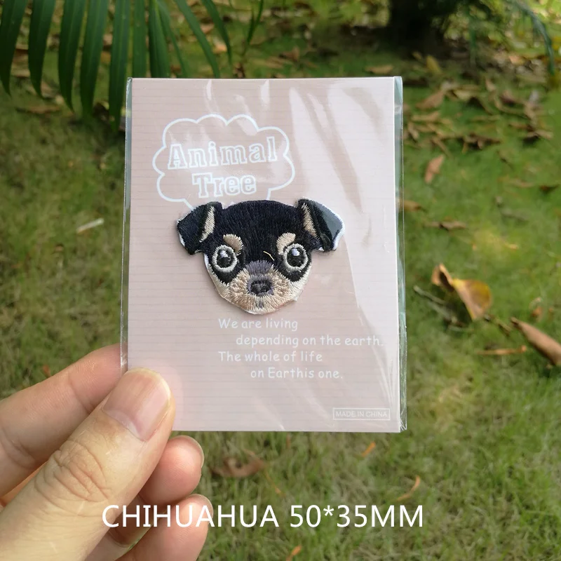CHIHUAHUA 1 рисунок, футболка с героями мультфильмов, свитер, декоративная детская одежда, декоративная вышитая нашивка, Прорезиненная Ткань, прилипающая собака, пальто - Цвет: CHIHUAHUA