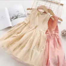 Летние модные платья-майки с блестками для девочек; платье принцессы; милое детское платье; 6 шт./партия;