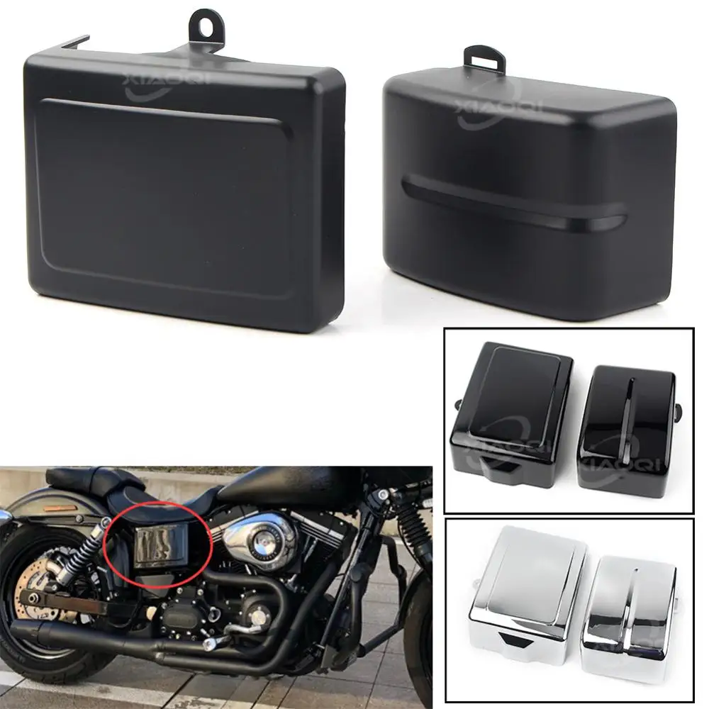Для Harley Dyna Fat Bob Super Glide Wide Switchback 06 - 17 Street 06-14 хромированная черная батарея боковая
