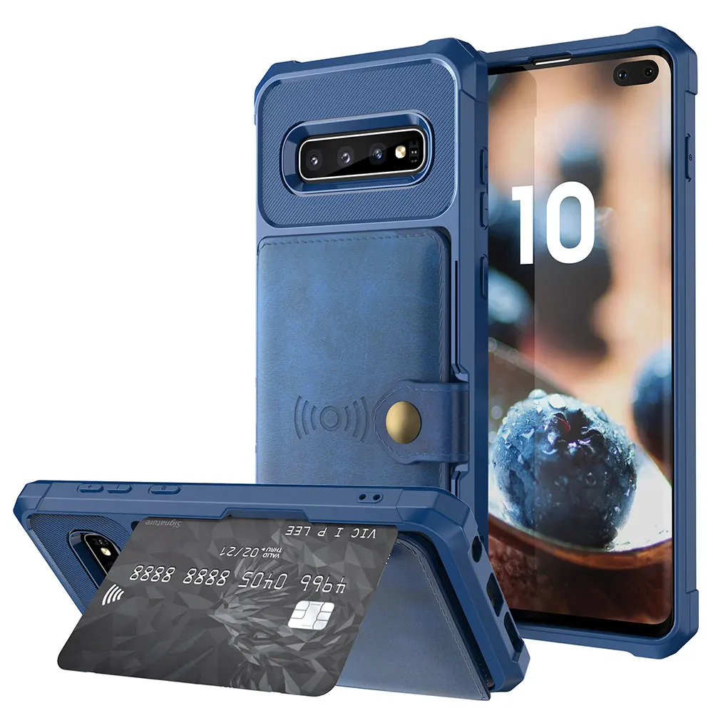 

KISSCASE Magnetic Card Pocket Phone Case For Samsung S9 S9plus Multi-cards Cases For Samsung Note9 S10 S10 Plus S10 E Fundas