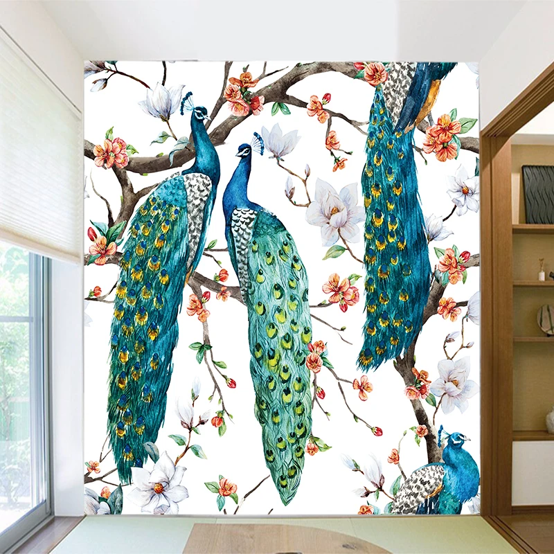 Creative-Animal-Peacocks-Stand-tree-PVC-Poster-Canvas-Art-Paintings-Wall-Living-Room-Bedroom-Home-Decoration (4)