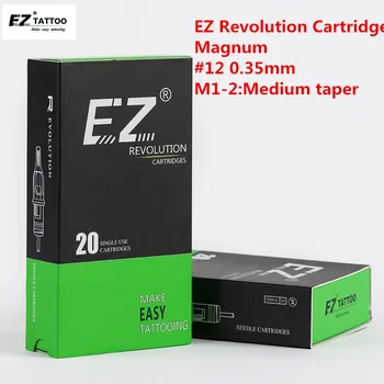 

EZ Revolution Cartridge Tattoo Needles Magnum #12 0.35mm Medium Taper 3.5mm for Cartridge System Tattoo Machine Grips 20pcs/box