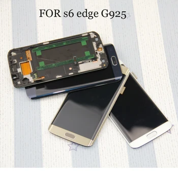 

1pcs LCD For SAMSUNG Galaxy s6 edge G925 G925F G925I LCD Digitizer Assembly with Frame White/Blue/Gold