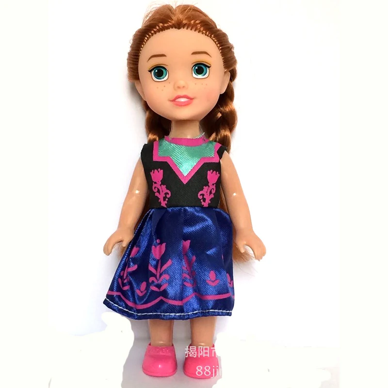 16 см disney Frozen2 Aisha Анна Принцесса пластиковая игрушка, кукла Барби День Рождения украшения друзья подарки детям - Цвет: Anna