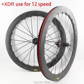 

Newest 454 700C Road bike carbon fibre dimpled clincher rims bicycle wheelset disc brake Thru Axle hubs XDR 12 speed Free ship