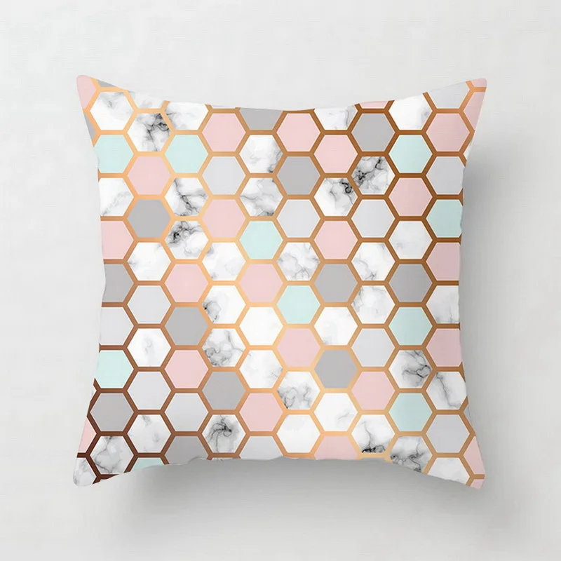 Геометрический Печатный чехол для подушки, квадратная наволочка 45 см* 45 см, декоративная наволочка из полиэстера для дома - Цвет: 16