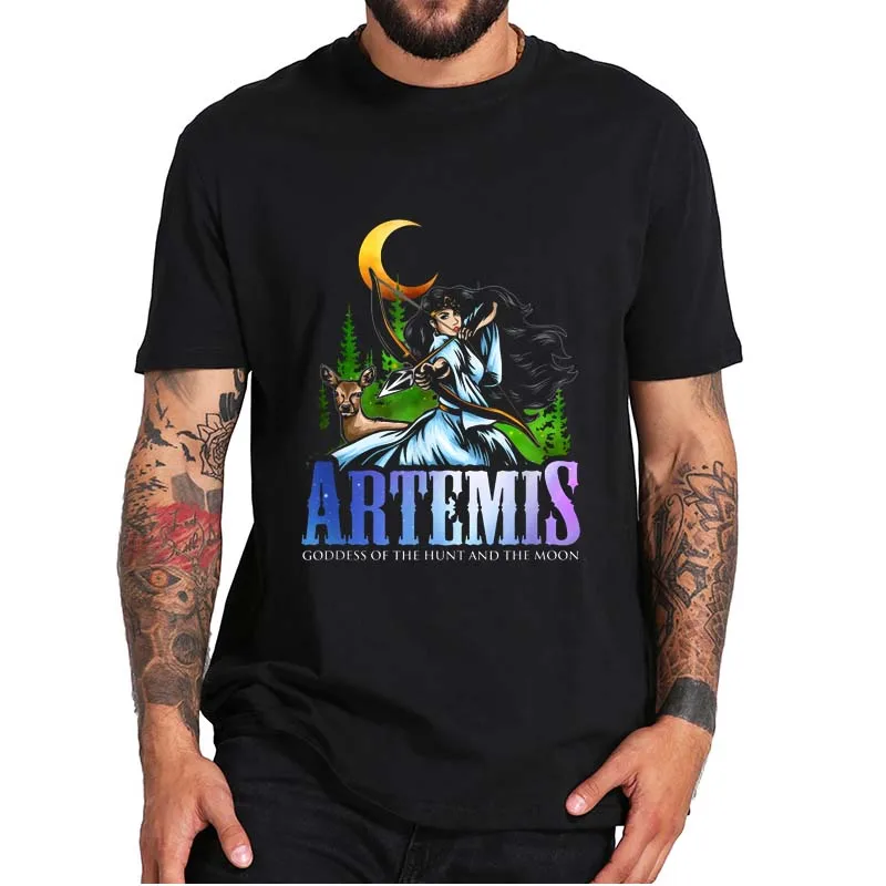 Футболка Artemis с изображением богини луны Повседневная футболка унисекс рисунком