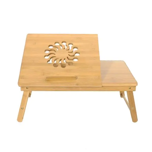 

53cm Fashionable Pattern Adjustable Bamboo Computer Desk Sandal Wood Color laptop stand folding table laptop desk bed table