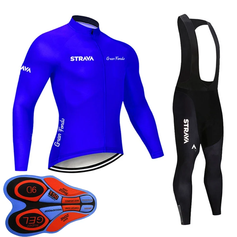 STRAVA команда Ropa Ciclismo Hombre Велоспорт набор MTB велосипедная одежда Велоспорт длинный рукав комбинезон набор S47 - Цвет: Q9
