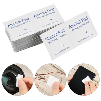 

50 Pcs Disposable Alcohol Wet Wipe 70% Alcohol Swabs Pads non-woven Antiseptic Cleanser Cleaning Sterilization Individually Pack